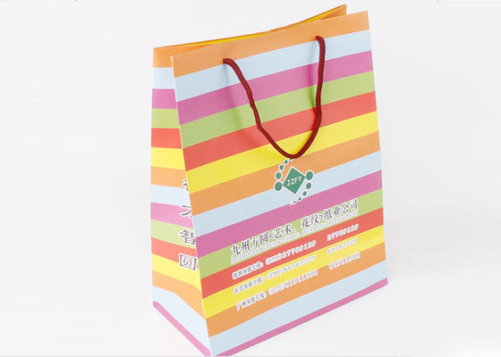 Πολυ τυπωμένο χρώματα προσαρμοσμένο τσάντες λογότυπο αγορών εγγράφου για τη συσκευασία δώρων