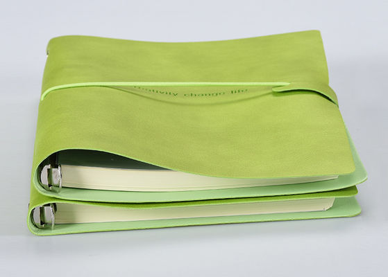 Ελαστικό μικρό πολυ υπαγόμενο σημειωματάριο λουριών, πράσινο σημειωματάριο κάλυψης χαρτονιού χλόης