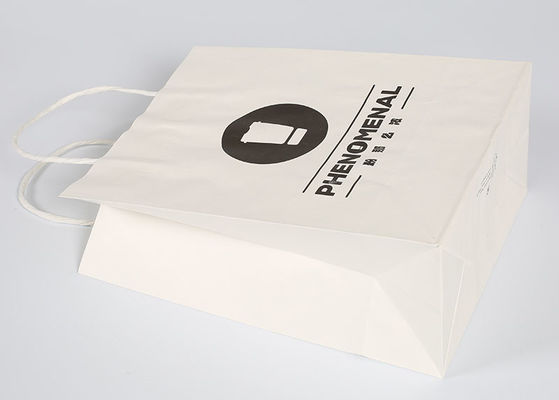 Μεγάλες τσάντες συσκευασίας εγγράφου άσπρες, τυπωμένες τσάντες δώρων για τη συσκευασία ενδυμάτων δώρων