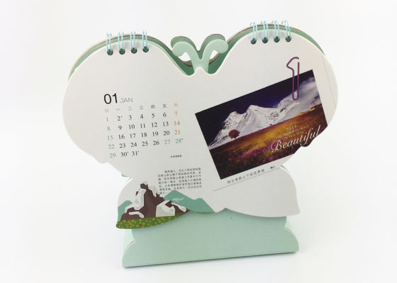 Προσαρμοσμένη μοναδική μηνιαία μορφή ημερολογιακών πεταλούδων γραφείων γραφείων με τη στάση